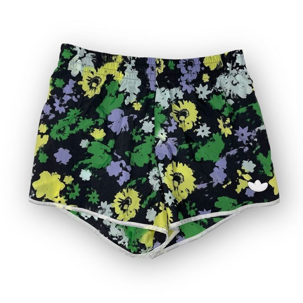 Adidas Originals Floral Shorts Multicolor Black Green Women’s Size Small